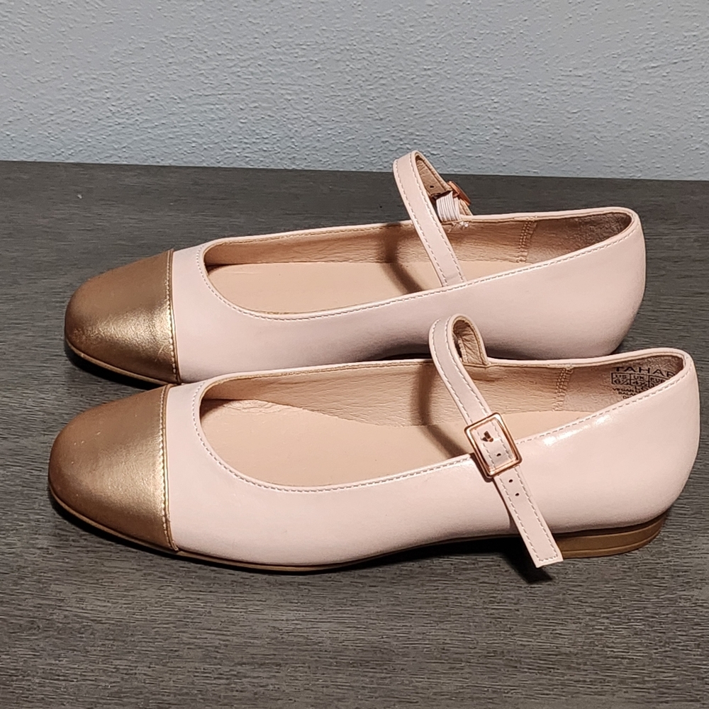 TAHARI Loft Mary Jane Flats Womens 6.5 Pink Rose Gold Coquette Balletcore Lolita - Picture 2 of 10
